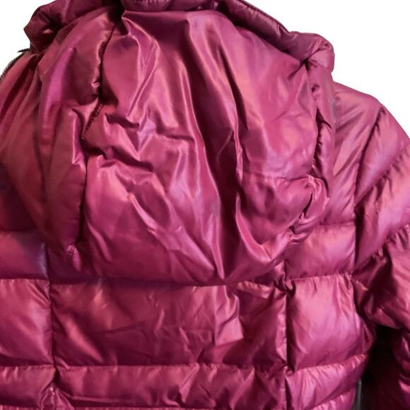 Lolë Women's Hooded Down Puffer Coat - XS (2-4) - Red Burgundy Full Zip Fitted - Picture 15 of 16